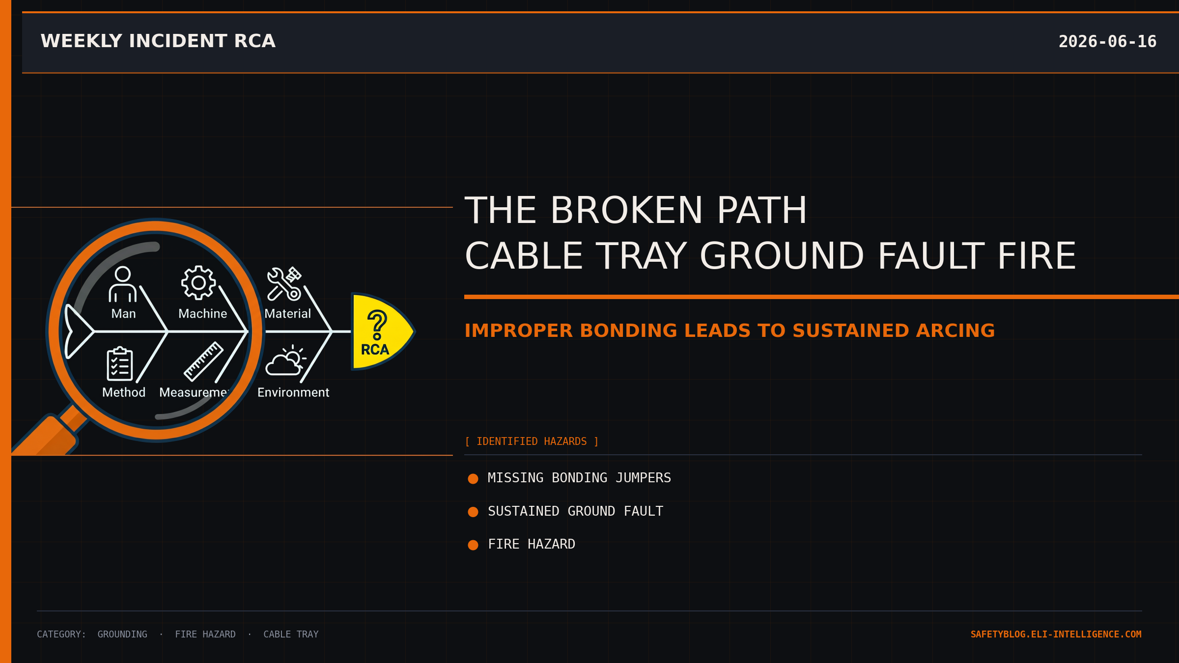 The Broken Path: Cable Tray Ground Fault Fire