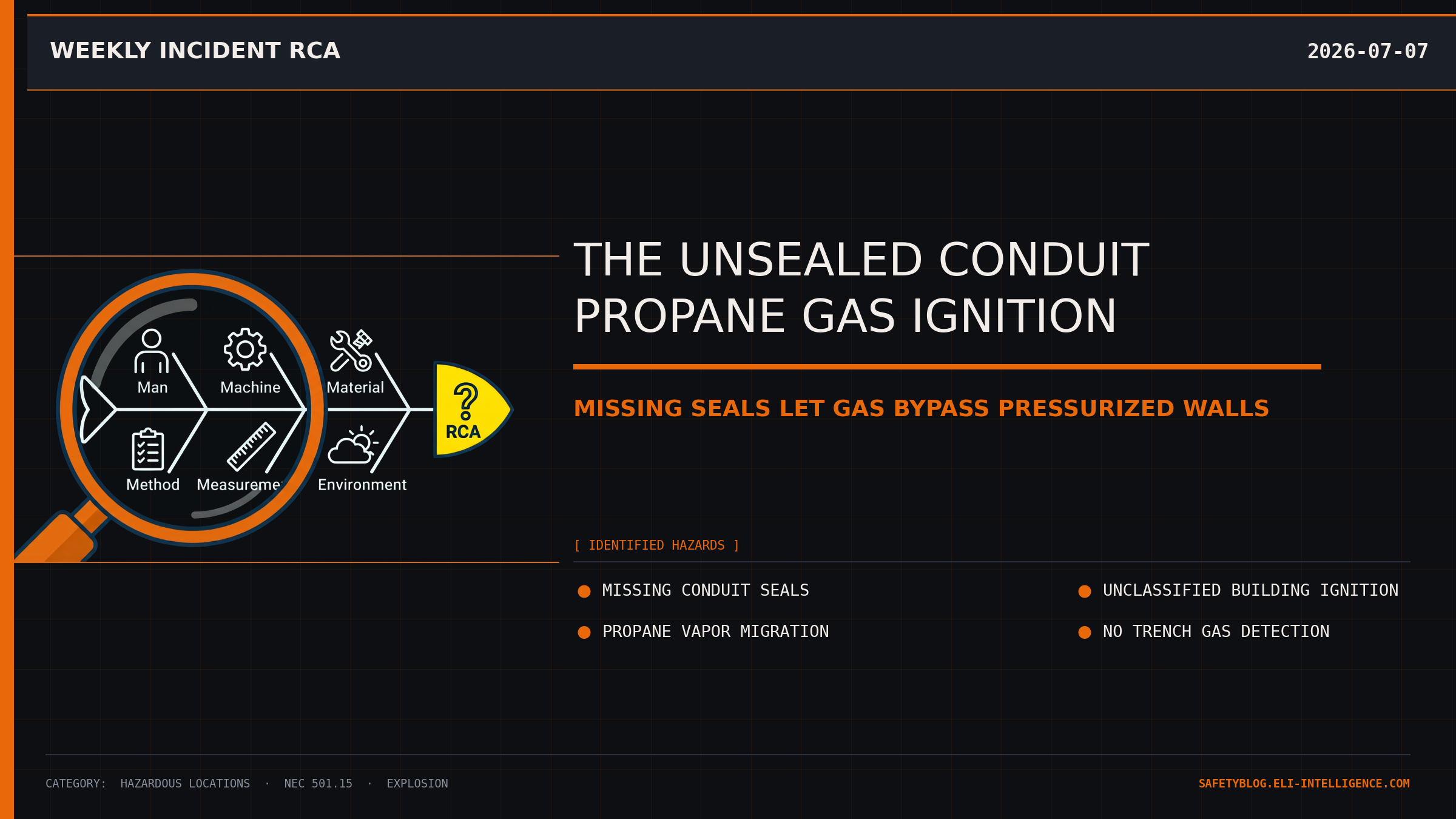 The Unsealed Conduit: Propane Gas Ignition