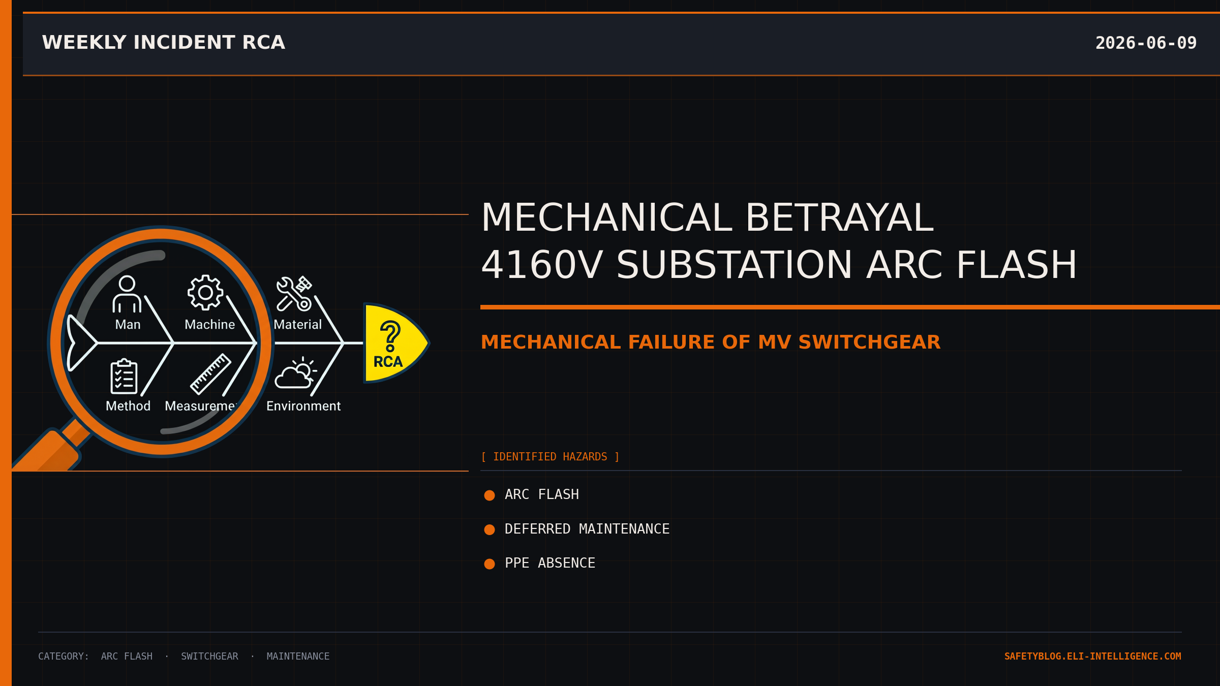 Mechanical Betrayal: 4160V Substation Arc Flash