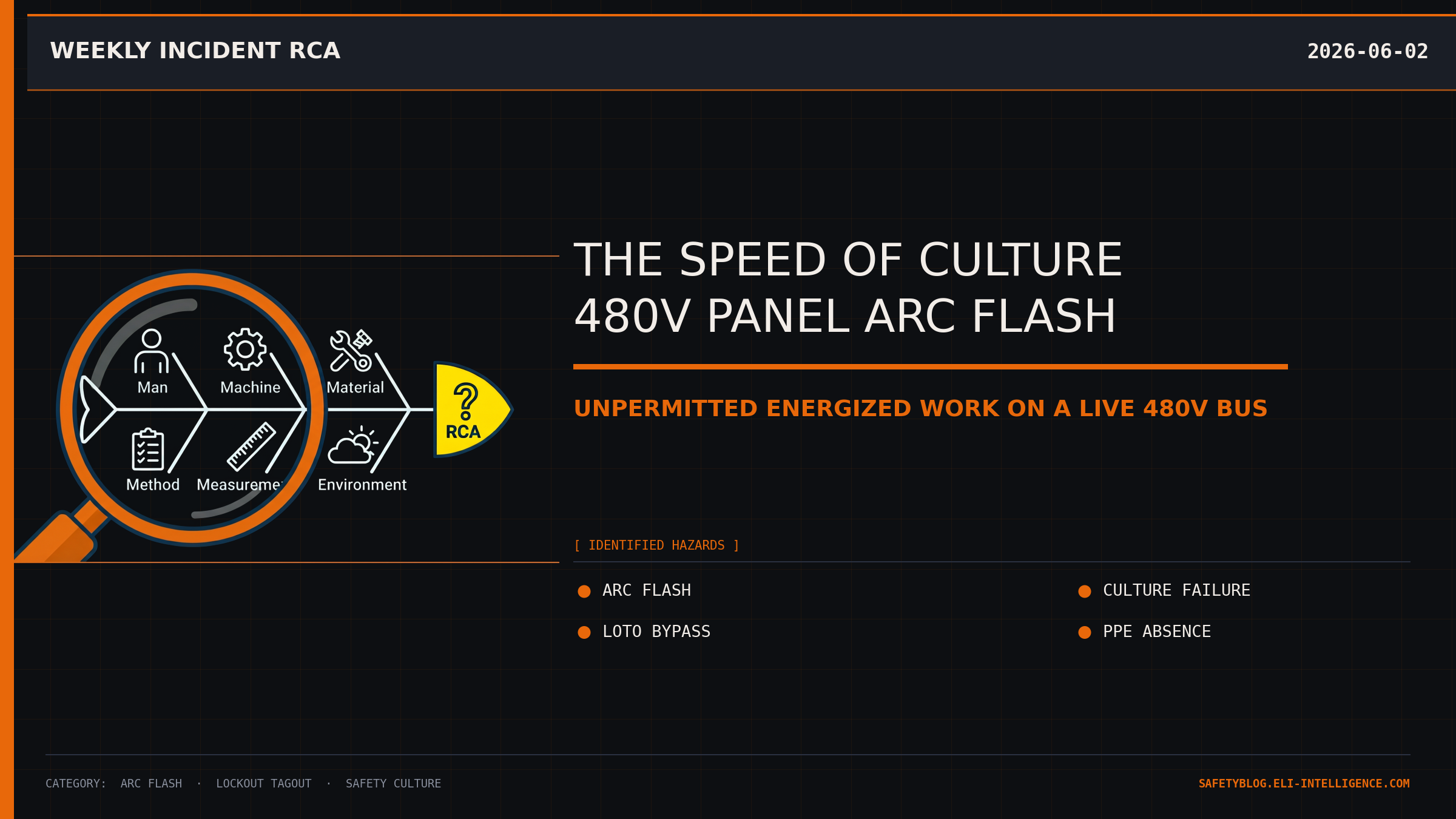 The Speed of Culture: Arc Flash in an Energized 480V Panel